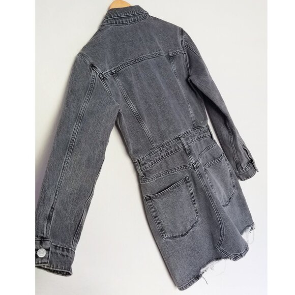 etica x Free People Stormy Skies Black/Washed Gray Lotta Denim Mini Dress S $228 - Picture 15 of 16